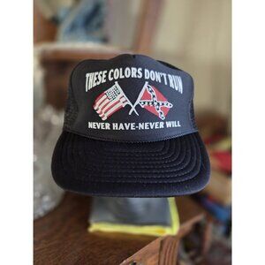 Black Vtg "These colors don't run, never have-never will" Trucker Hat SnapBack